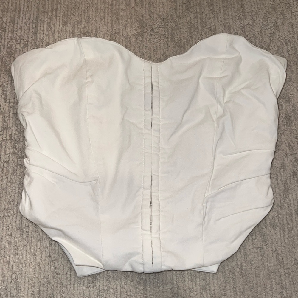 White fox bustier